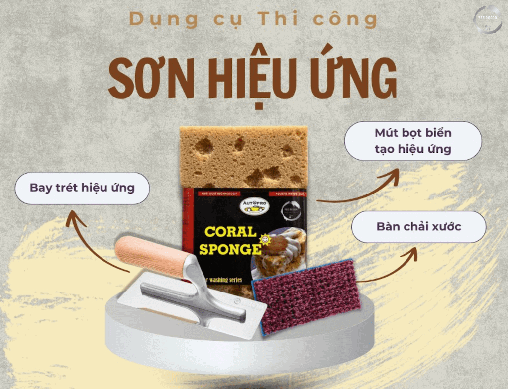 Dụng cụ thi công sơn hiệu ứng cần chuẩn bị