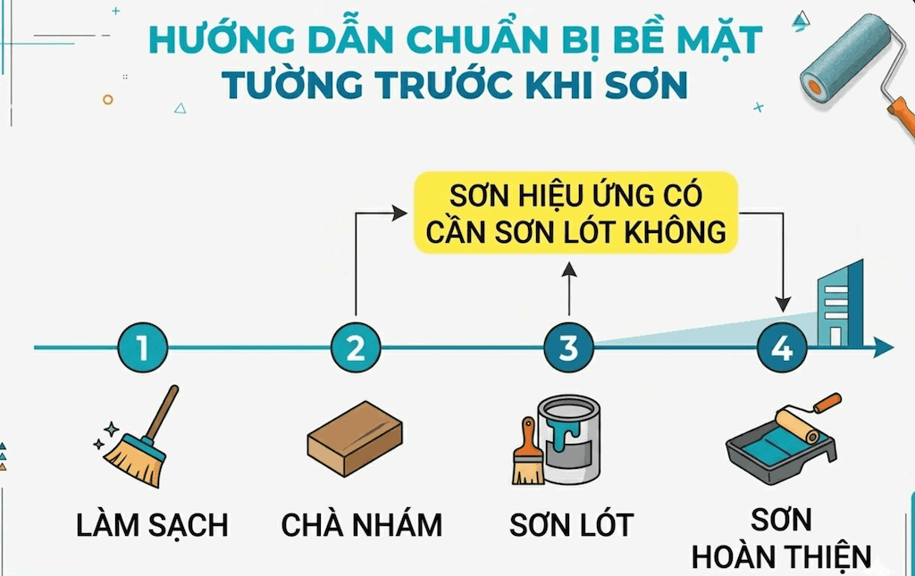 Quy trình chuẩn bị bề mặt trước khi sơn