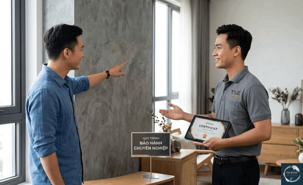 Lựa chọn đơn vị thi công sơn hiệu ứng với quy trình bảo hành rõ ràng Quy trình bảo hành sơn hiệu ứng