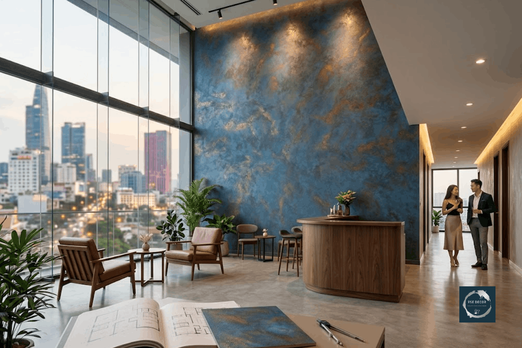 Những lưu ý quan trọng khi chọn công trình phù hợp với sơn hiệu ứng Sơn hiệu ứng cho nhà ở, showroom