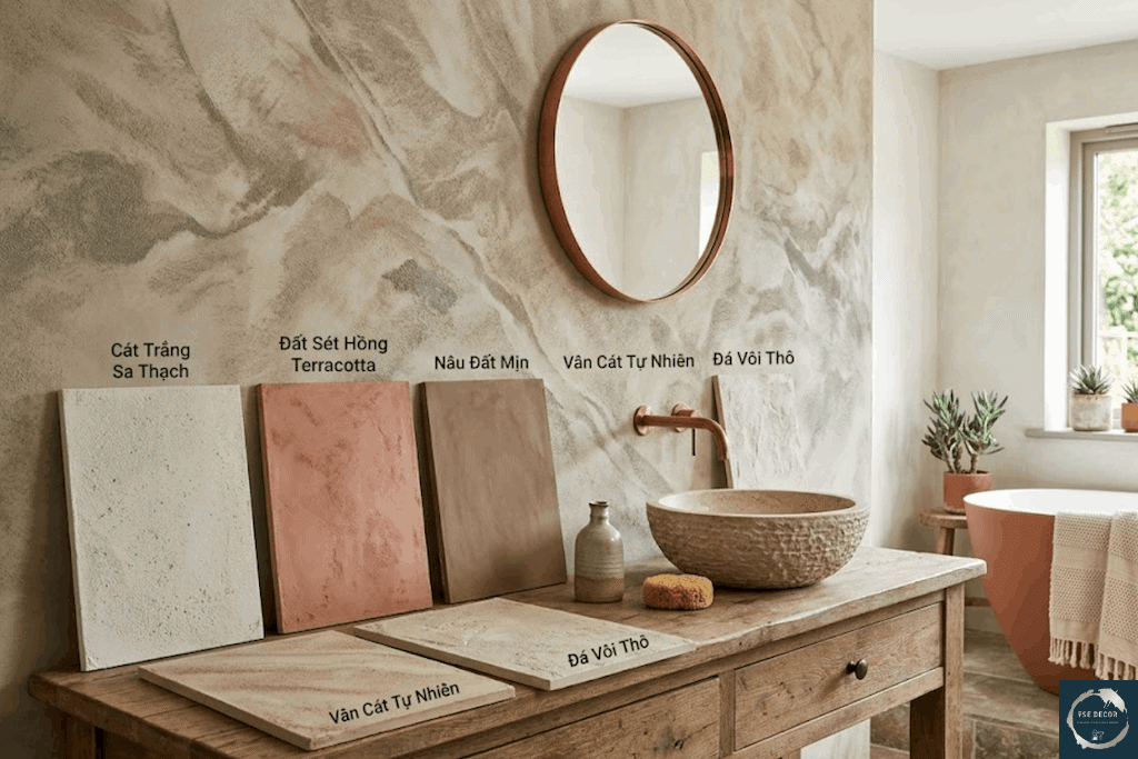 Sơn hiệu ứng Cát Đất Sét phòng tắm Sơn hiệu ứng cát đất sét phòng tắm