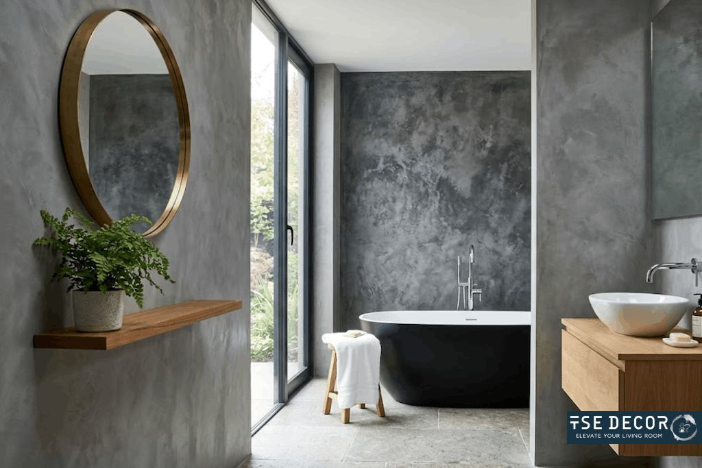 Sơn hiệu ứng Bê tông mài Microcement phòng tắm Sơn hiệu ứng bê tông microcement phòng tắm